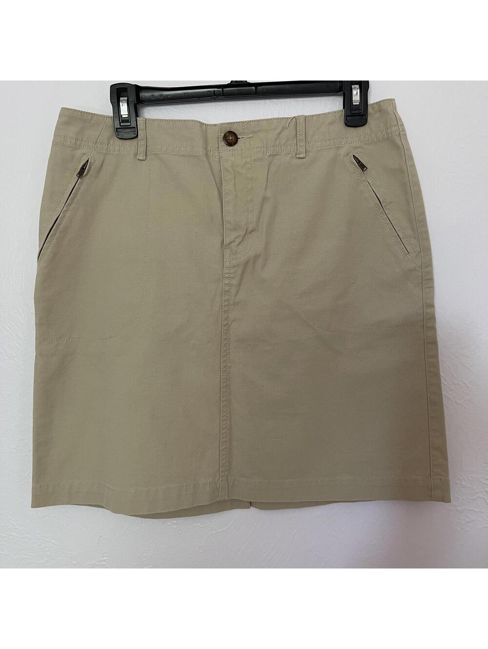 Eddie Bauer Gorpcore Utility Stretch Cotton Khaki Skirt Hiking Outdoors Size 10